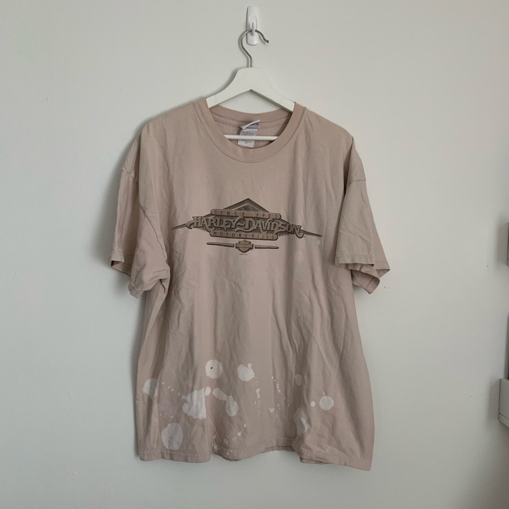 Y2K Harley Davidson beige tee
